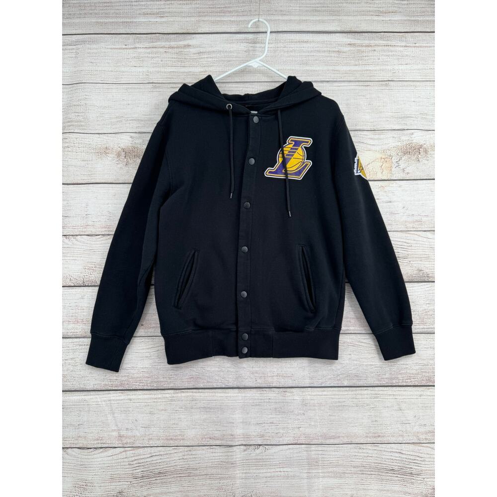 NBA Los Angeles Lakers Snap Down Hoodie Jacket Adult Medium Black